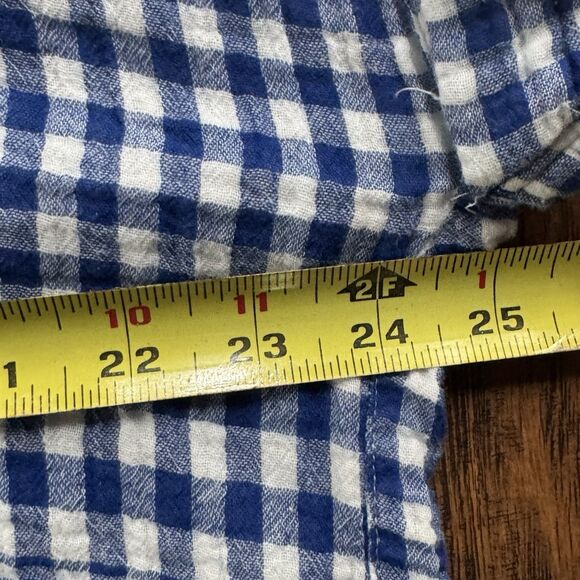 Casa Cabana Womens Gauze Button Up Shirt Size XL Blue White Gingham 100% Cotton - Picture 5 of 10